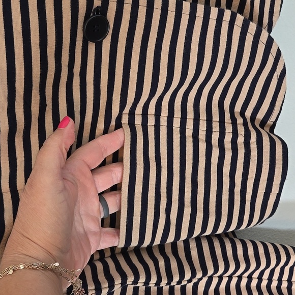 Talbots Navy Striped Knit Blazer Size Large - Picture 4 of 9